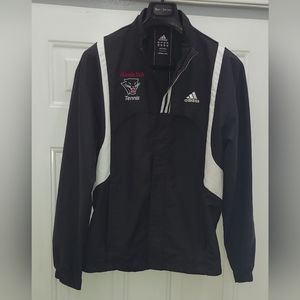 ADIDAS FLORIDA TECH TENNIS BLACK POLYESTER LONG SLEEVE  ZIP-UP JACKET SIZE S
